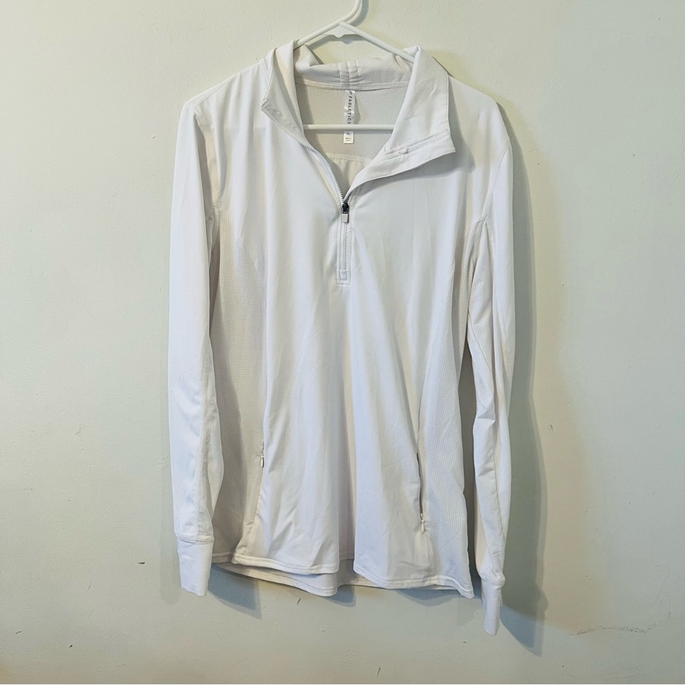 Fabletics White Pullover Performance Jacket Size … - image 1